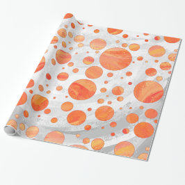 Feuersee Orange Polka Dot Pattern Geschenkpapier