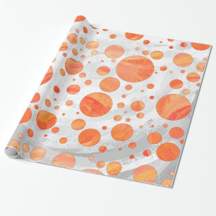 Feuersee Orange Polka Dot Pattern Geschenkpapier