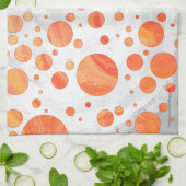 Feuersee Orange Polka Dot Pattern Geschirrtuch (Gefaltet)