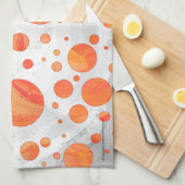 Feuersee Orange Polka Dot Pattern Geschirrtuch (Viertel Falte)