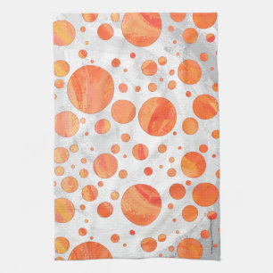 Feuersee Orange Polka Dot Pattern Geschirrtuch