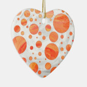 Feuersee Orange Polka Dot Pattern Keramik Ornament (Rechts)