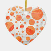 Feuersee Orange Polka Dot Pattern Keramik Ornament (Vorne)