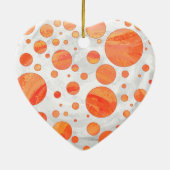 Feuersee Orange Polka Dot Pattern Keramik Ornament (Hinten)