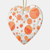 Feuersee Orange Polka Dot Pattern Keramik Ornament (Links)