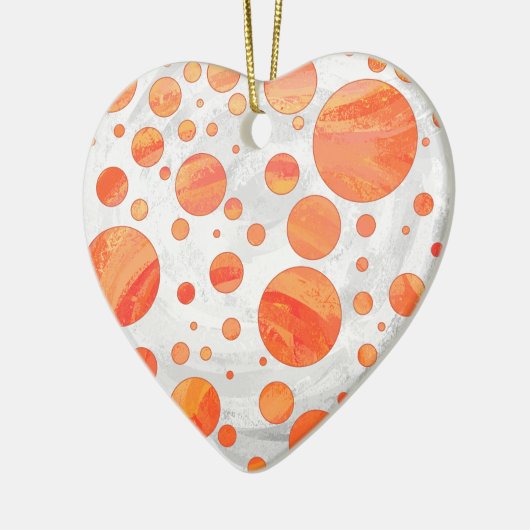 Feuersee Orange Polka Dot Pattern Keramik Ornament (Links)