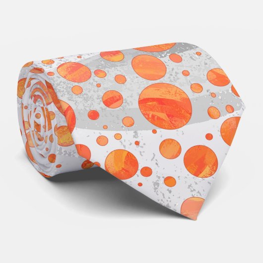 Feuersee Orange Polka Dot Pattern Krawatte (Gerollt)