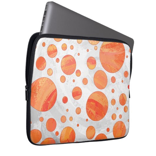 Feuersee Orange Polka Dot Pattern Laptopschutzhülle (Vorne Rechts)