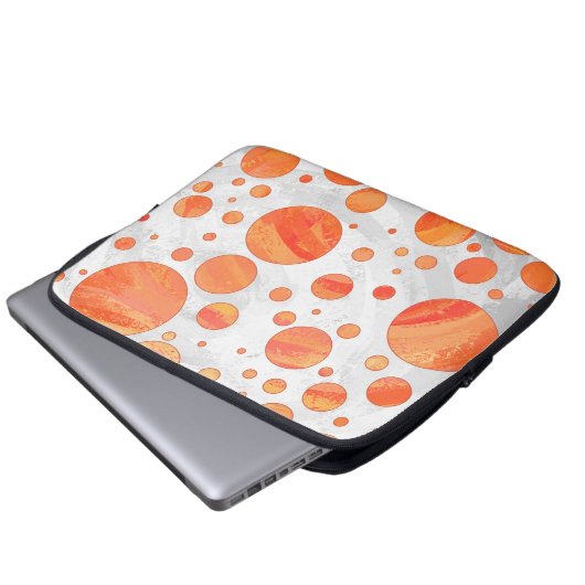 Feuersee Orange Polka Dot Pattern Laptopschutzhülle (Vorne Knopf)