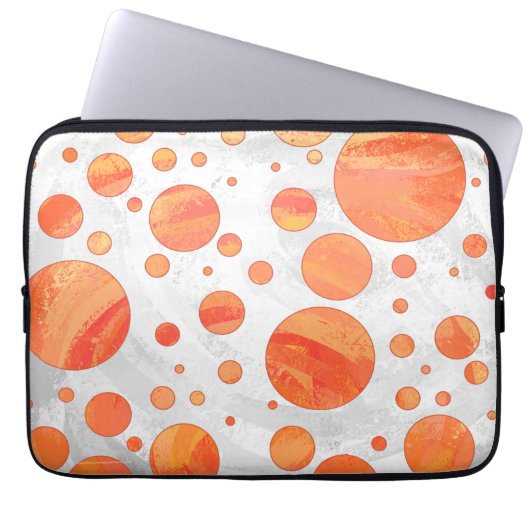 Feuersee Orange Polka Dot Pattern Laptopschutzhülle (Vorderseite)
