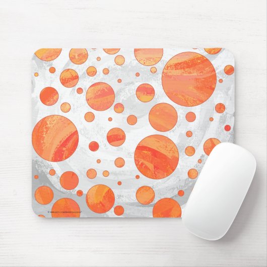 Feuersee Orange Polka Dot Pattern Mousepad (Mit Mouse)