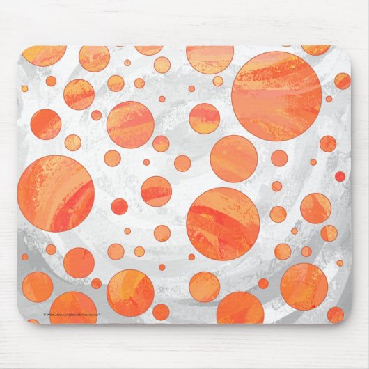 Feuersee Orange Polka Dot Pattern Mousepad (Vorne)