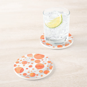 Feuersee Orange Polka Dot Pattern Untersetzer