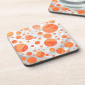 Feuersee Orange Polka Dot Pattern Untersetzer (Linke Seite)