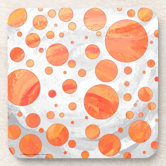 Feuersee Orange Polka Dot Pattern Untersetzer (Vorderseite)