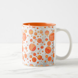 Feuersee Orange Polka Dot Pattern Zweifarbige Tasse
