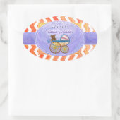 Feuersee Orange Zickzack Baby Ovaler Aufkleber (Tasche)