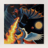 Feuerspeiender Drache und Pegasus Puzzle (Horizontal)