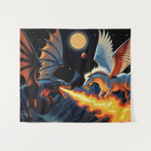Feuerspeiender Drache und Pegasus Wandteppich (Vorderseite (Horizontal))