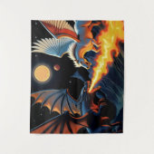 Feuerspeiender Drache und Pegasus Wandteppich (Vorderseite)