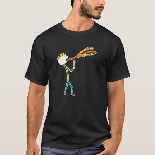Feuerspeiender Stockmann T-Shirt (Vorderseite)