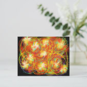 Feuerspiralen Funky Colorful Flame Abstrakte Kunst Postkarte (Stehend Vorderseite)