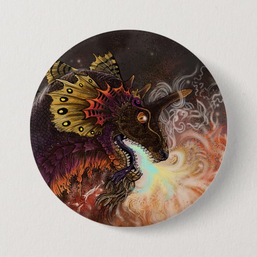 Feuerspitzter Drache Button (Vorderseite)