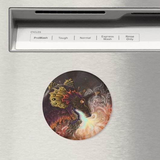 Feuerspitzter Drache Magnet (In Situ (Geschirrspüler))