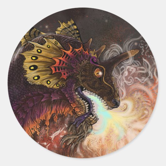 Feuerspitzter Drache Runder Aufkleber (Vorderseite)