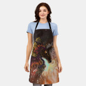 Feuerspitzter Drache Schürze (Getragen)