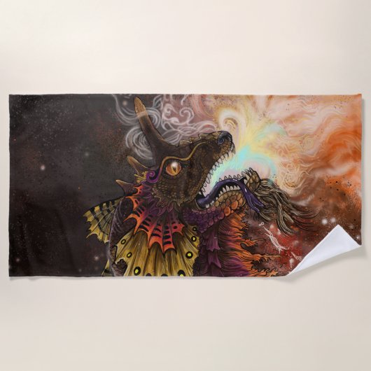 Feuerspitzter Drache Strandtuch (Vorderseite)