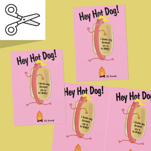 Feuerspringende Hot Dog Valentine Day Card Dankeskarte