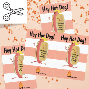 Feuerspringende Hot Dog Valentine Day Card Dankeskarte