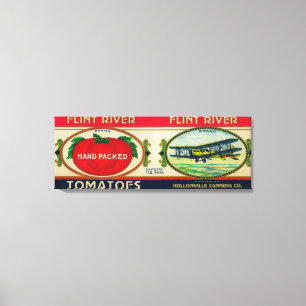 Feuerstein-Fluss-Tomate LabelWilliamson, GA Leinwanddruck