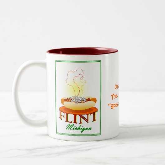 Feuerstein-Michiganconey-Insel-Tasse Zweifarbige Tasse (Links)