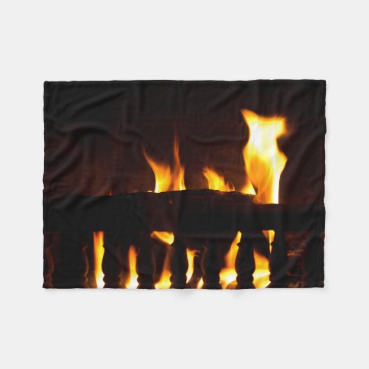 Feuerstelle auf Zuhause Fleecedecke (Vorderseite (Horizontal))