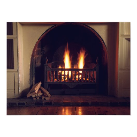 Feuerstelle auf Zuhause Fotodruck (Vorne)