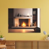 Feuerstelle auf Zuhause Leinwanddruck (Insitu (Wohnzimmer))