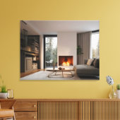 Feuerstelle auf Zuhause Leinwanddruck (Insitu (Wohnzimmer))