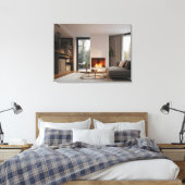 Feuerstelle auf Zuhause Leinwanddruck (Insitu (Schlafzimmer))