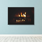 Feuerstelle auf Zuhause Leinwanddruck (Insitu (Holzboden))