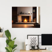 Feuerstelle auf Zuhause Poster (Heimbüro)
