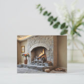 Feuerstelle auf Zuhause Postkarte (Stehend Vorderseite)