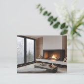 Feuerstelle auf Zuhause Postkarte (Stehend Vorderseite)