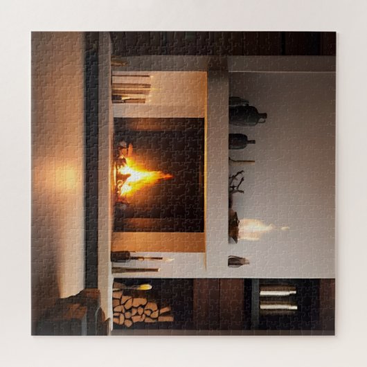 Feuerstelle auf Zuhause Puzzle (Horizontal)