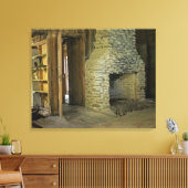 Feuerstelle aus Naturstein Leinwanddruck (Insitu (Wohnzimmer))