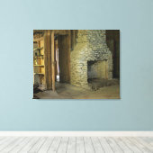 Feuerstelle aus Naturstein Leinwanddruck (Insitu (Holzboden))