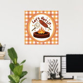 Feuerstelle „Let’s Get Lit“ – Süße Marshmallow und Poster (Heimbüro)