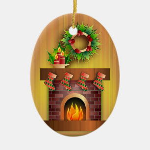 Feuerstelle mit Strümpfen Keramik Ornament