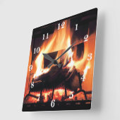 Feuerstelle Quadratische Wanduhr (Winkel)
